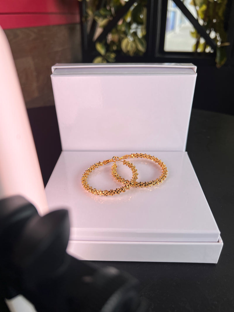 Ladies Brazilian 24k Gold Plated Hoop Ear Rings